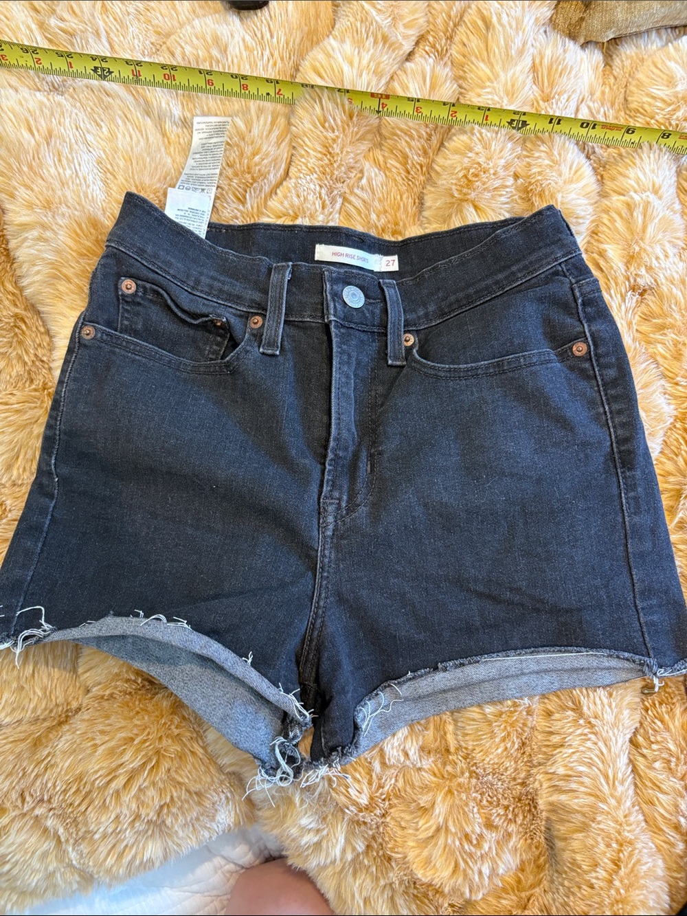 Levi's Black High-Rise Denim Cutoff Shorts